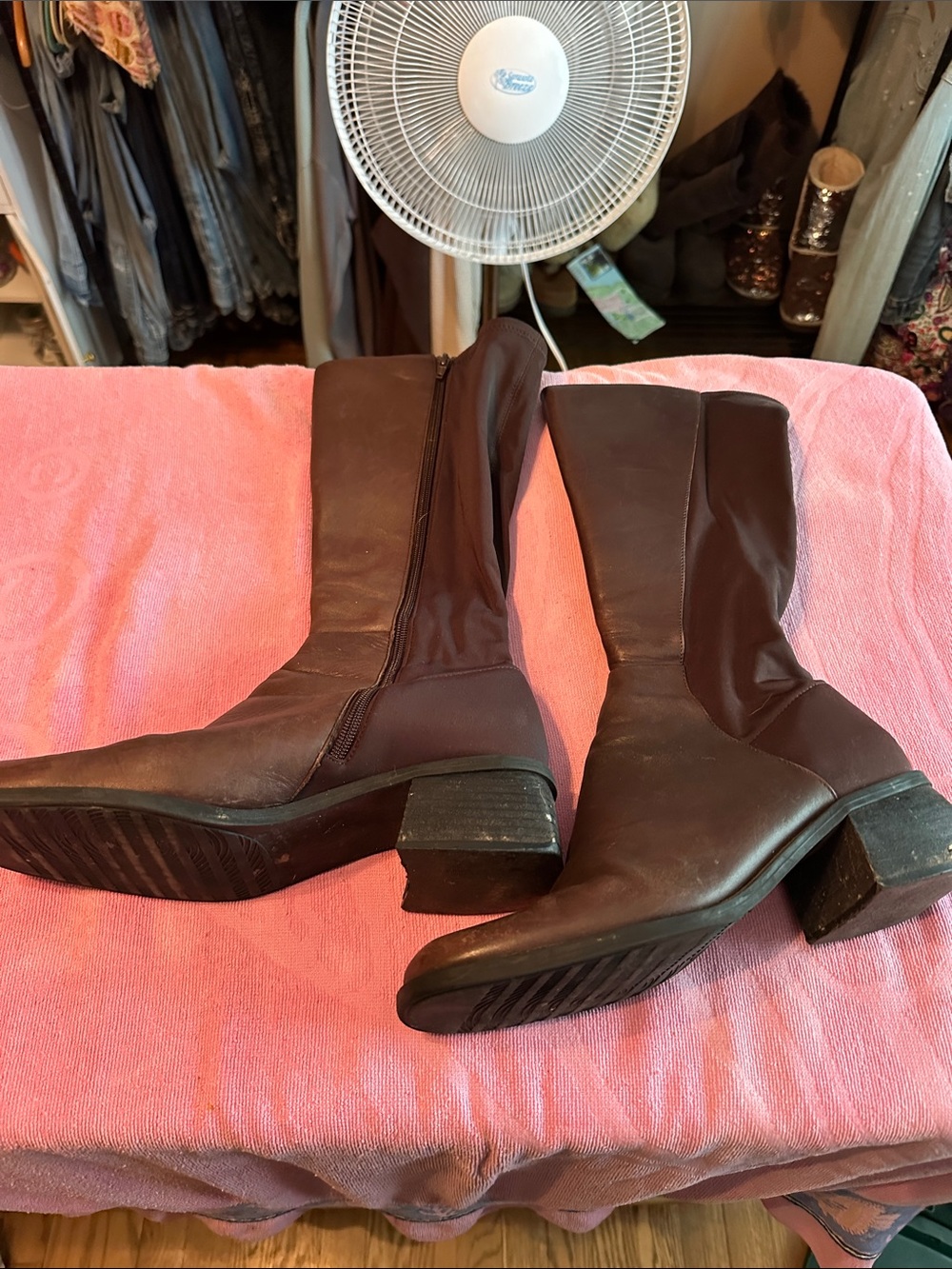 Brown Mid-Calf Block Heel Boots for Women - Sleek Everyday Style